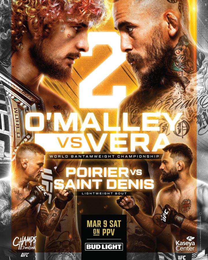 UFC 299 is here! Watch O’Malley and Vera throw down for the Bantamweight title! NO COVER Happy hour 10-12 56 TVs to watch from Main event starts at 10pm