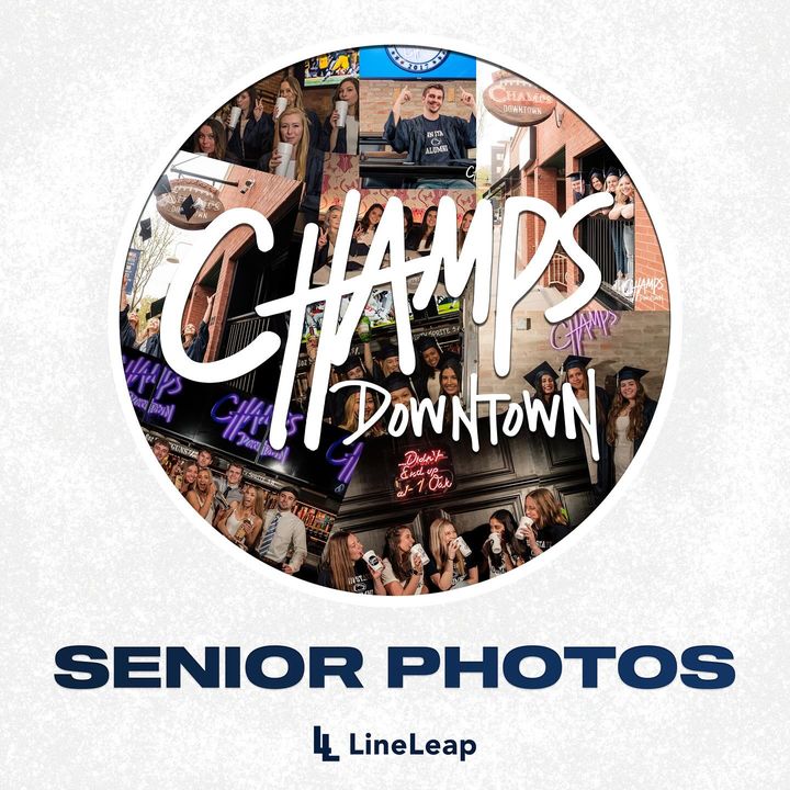 Senior Portraits at Champs!!! Dates/Times 4/30 Tuesday) 11am-4pm 5/1 (Wednesday) 11am-4pm Booking now live on @lineleap $30/group • 5 Free grad tees • access to all areas* • Free photographer for 30 min •up to 10ppl/group *some restrictions apply Ple